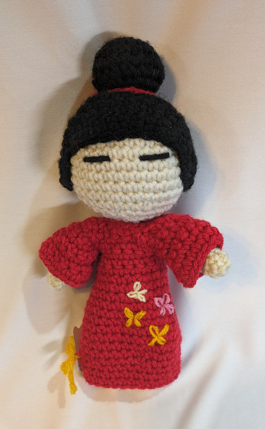 Asian Girl crochet doll