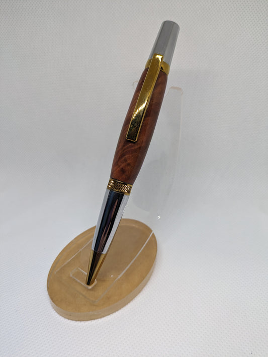 Ti Gold and Chrome Red Mallee Ballpoint Pen